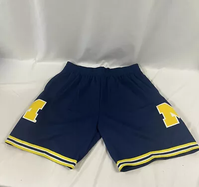 Mitchell & Ness NCAA Michigan Wolverines Blue 1991 Road Fab 5 Shorts Mens Sz 2XL • $64.99