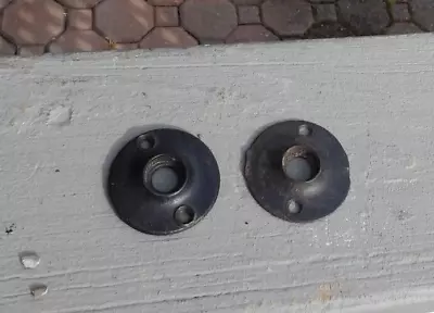 Lot Of 2 Doorknob Back Plates Round Escutcheon CAST IRON 2  Diameter • $13.95