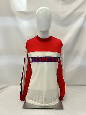 Vintage Team Honda Mesh Vented Motocross Jersey Size Large Dirt Bike Hondaline • $250