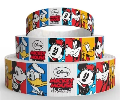 1  (1 YD) Mickey Mouse Grosgrain Ribbon Minnie Goofy Donald Duck Pluto Hair Bow • $1.09