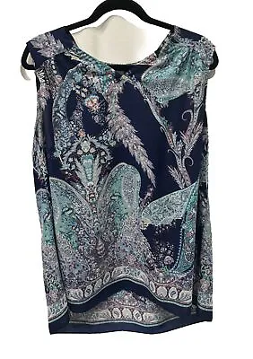 Violet + Claire Sleeveless Blouse-Size 1X-Keyhole Front   Paisley Design • $8.99