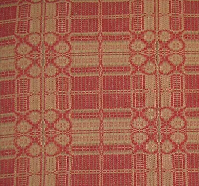 $11.95 • Buy Prim Antique Vtg Style Red Cotton Yorktown Woven COVERLET RUNNER RQ3RSR