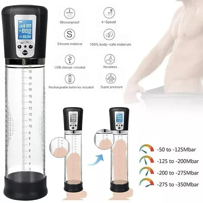 Electric LCD Vacuum Penis Pump For Male ED Enhancement Erectile Penis EnlargerAU • $54.99