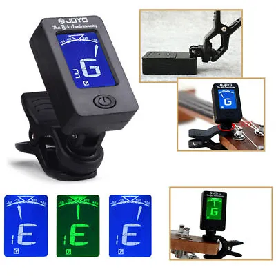 Chromatic LCD Clip On Tuner Electric Acoustic Guitar Bass Violin Banjo Ukulele • £5.25