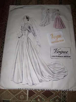 🌼1950 VOGUE COUTURIER DESIGN #545 - BRIDAL Or BALL ROOM GOWN PATTERN W/LABEL 14 • $94.99