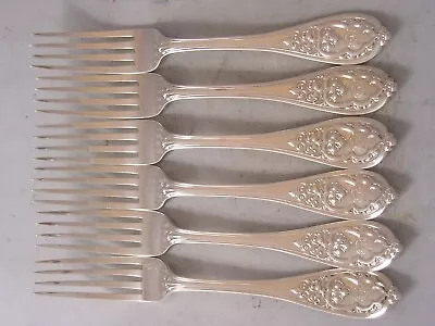 GA Chawner Set 6 Heavy 1866 Victoria Silver Dinner Forks 618 Grams New Gothic • £499