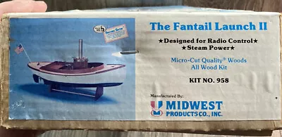 Midwest Products The Fantail Launch II Boat Kit #958 Wood Model Open Box USA • $149.99
