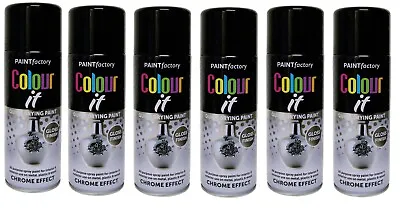 6 X 400ml Aerosol Chrome Effect Gloss Spray Paint Quick Drying Metal Wood 2700 • £23.99