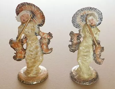 Elegant Vintage Hedi Schoop California Pottery Asian Girl Figurines  • $1000