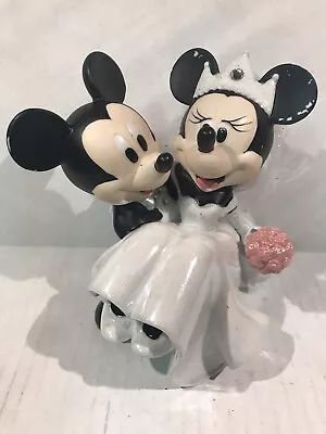 Disney Parks Authentic Mickey & Minnie Mouse Porcelain Wedding Cake Topper • $81.26