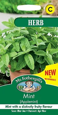 Applemint Mint By Mr Fothergills Herb Seeds FREE UK DELIVERY Approx 500 Seeds • £2.89