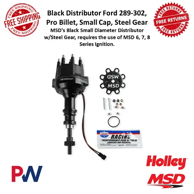 MSD Pro-Billet Small Diameter Distributor W/ Cap & Steel Gear For Ford 289-302 • $474.37