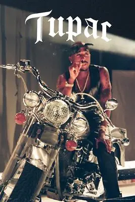 Tupac Shakur 2Pac Motorcycle 90s Rap Music Art Print Poster 24x36 • $13.98