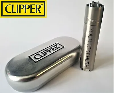 £0.99 • Buy CLIPPER Engraved BRUSHED STEEL Personalised Lighter Birthday Valentines Gift A