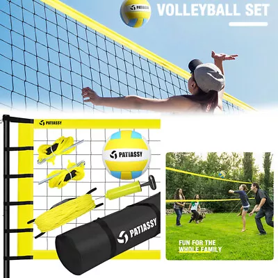 32' Professional Portable Volleyball Net Outdoor Volleyball Set Alu Poles & Ball • $71.89