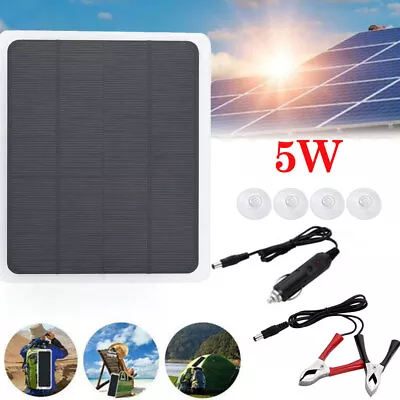 5W Solar Panel Kit 12V Trickle Battery Charger For Car Van Caravan Boat Kit New • £13.45