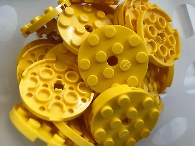 Lego- New -#60474-yellow-plate Round 4 X 4 With Hole -20 Pieces • $3.79