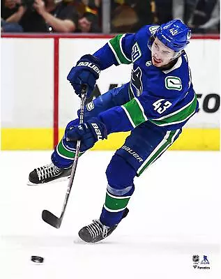 Quinn Hughes Vancouver Canucks Unsigned Blue Jersey Passing 11  X 14  Photo • $14.99