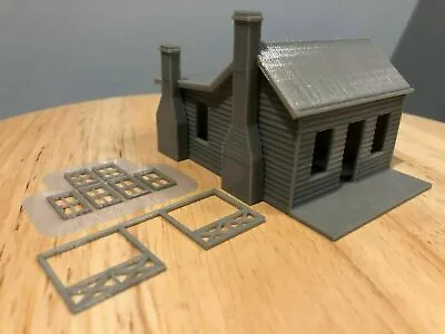 HO Scale Miner Cottage XL (Gray) Hobby Train Town Unassembled Diy Kit • $17.99
