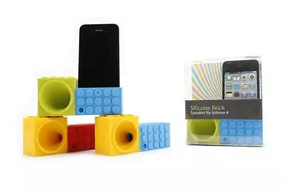 Iphone 4 SILICONE BRICK SPEAKER - 3 COLOURS TO CHOOSE- NO BATTERIES NEEDED • £3.99