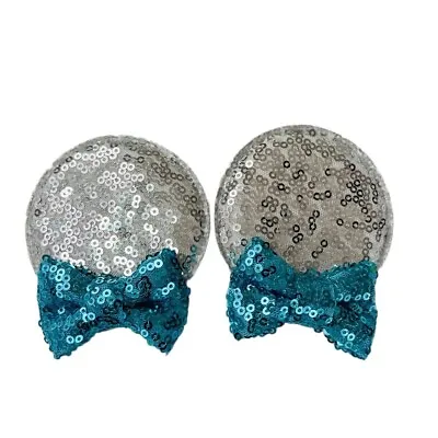 Minnie Mickey Mouse Ears Hair Clips Cinderella Disney Sequin Ears Bow Baby Girl • $13.95