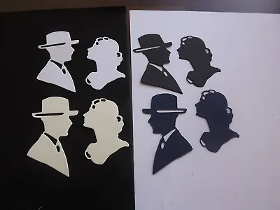 4 Sets Of Die Cuts Lord&Lady Silhouettes In Assorted Colours A306 • £1.10