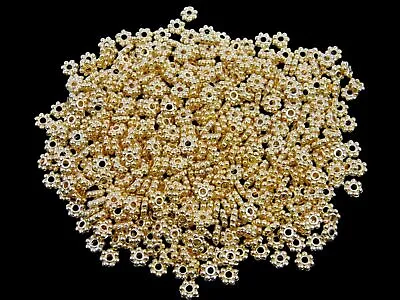 £12.59 • Buy 100 Pcs - 5mm Gold Plated Daisy Spacer Beads Jewellery Craft Beading Finding D22