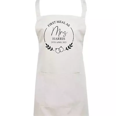 Wedding Apron For Bride & Groom's First Meal As Machine Washable Personalised • £6.75