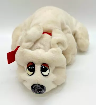 POUND PUPPIES Newborn PLUSH 1984 Soft Toy Kids 1980s Puppy Dog Cream Korea Vtg • £9.95
