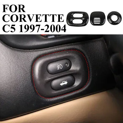 Carbon Fiber Central Control Button Cover Trim Kit For Chevrolet Corvette C5 • $49.99