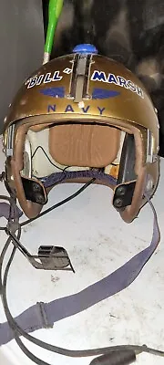 RARE NAMED US Navy APH-5 Flight Helmet .HURRICANE HUNTER PILOT • $500