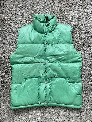 THE NORTH FACE Puffer Vest Down Vintage 70s 80s Mens S Brown Label Light Green • $79.99