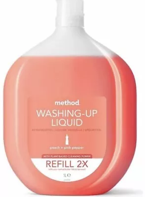 Method Washing Up Liquid Peach & Pink Pepper Refill 1 Litre Plant Based • £6.62