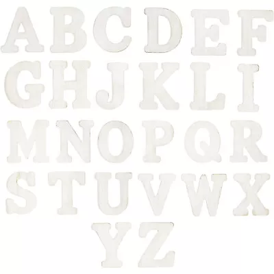 $21.99 • Buy 26 Count Farmhouse White Wooden A-Z Alphabet Letters For Wedding Decor, 6 Inch