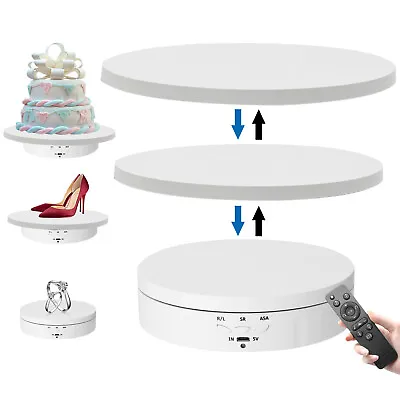 3D 360° Rotating Jewelry Display Stand Box Turntable Revolving Platform Useful • £32.69