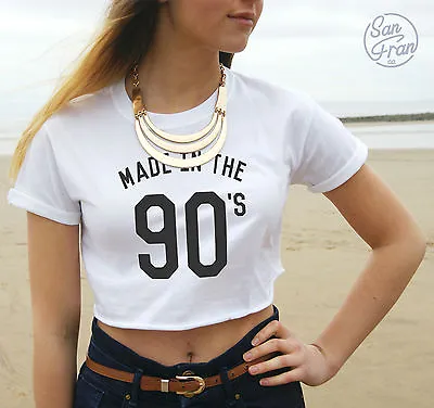 * Made In The 90's Crop Top Tank Tumblr Fashion Blogger Cute Dope Born Swag * • £11.99