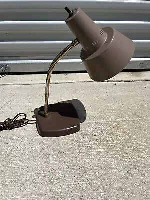 Vintage Mid Century Beige Gooseneck Office Desk Table Lamp MCM 50s • $41.65