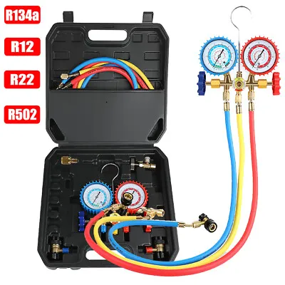 Air Conditioning AC Diagnostic A/C Manifold Gauge Hose Tool Set Refrigeration • £25.99