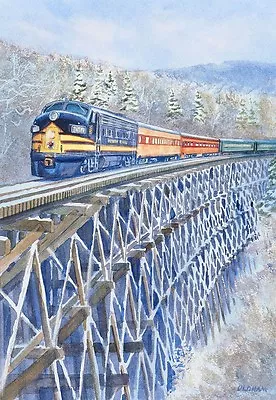 Mount Rainier Railroad Washington EMD F9 Train Trestle Notecards • $16