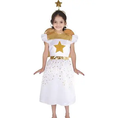 Kids Girls Xmas Nativity Angel Costume School Play Angel Fancy Dress Costume • £9.99