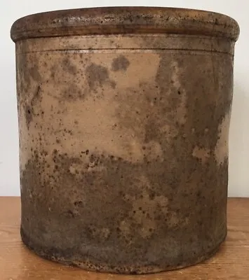 Vtg Antique Primitive Glazed Distressed Stoneware Crock Virginia Farmhouse 7.5  • $179.99