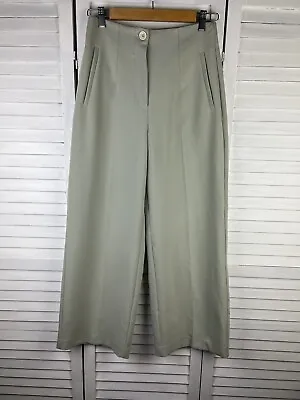 Zara High Waisted Pants Pale Sage Flared BNWOT Sz S 6-8 • $29.95