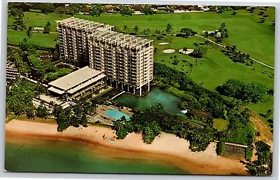 Honolulu Hawaii~Aerial View Of Kahala Hilton Resort Hotel & Beach~Vtg Postcard • $3.70