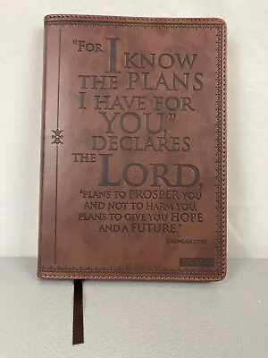 Chrstian Art Gifts Brown Journal: For I Know The Plans Jer. 29:11 Lined Pages • $10