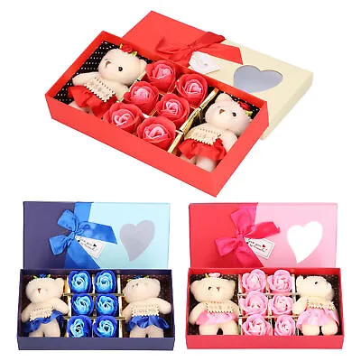 Artificial Flower Bear Toy Cute Gift Box For Valentine's Day Mother's HG • $16.84
