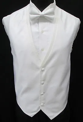 Men's Jean Yves Diamond Fullback Tuxedo Vest & Tie Formal Wedding Prom Discount • $11.95