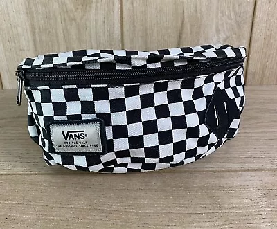 Vans Black & White Checkerboard Waist Bum Bag Fanny Pack Travel Festival Belt • £21.95