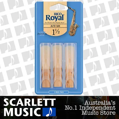 Rico Royal Alto Sax Saxophone 3 Pack Reeds Size 1.5 (1 1/2 - One And A Half) 3PK • $23.95