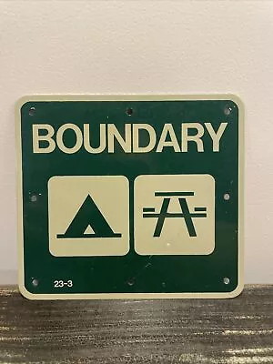 Vintage US Forest Service Tree Sign Metal Boundary Campsite Picnic Area 23-3 • $40