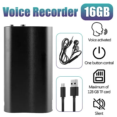 500 Hr Mini Spy Voice Activated Recorder Digital Audio Magnetic 16GB MP3-Player • $32.40
